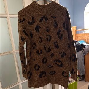 Universal Thread Brown and Black Leopard Sweater